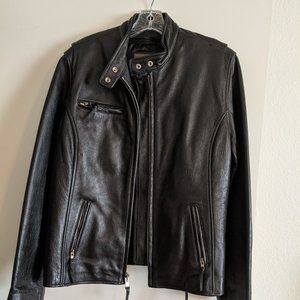 Men's Black Leather Motorcycle Jacket